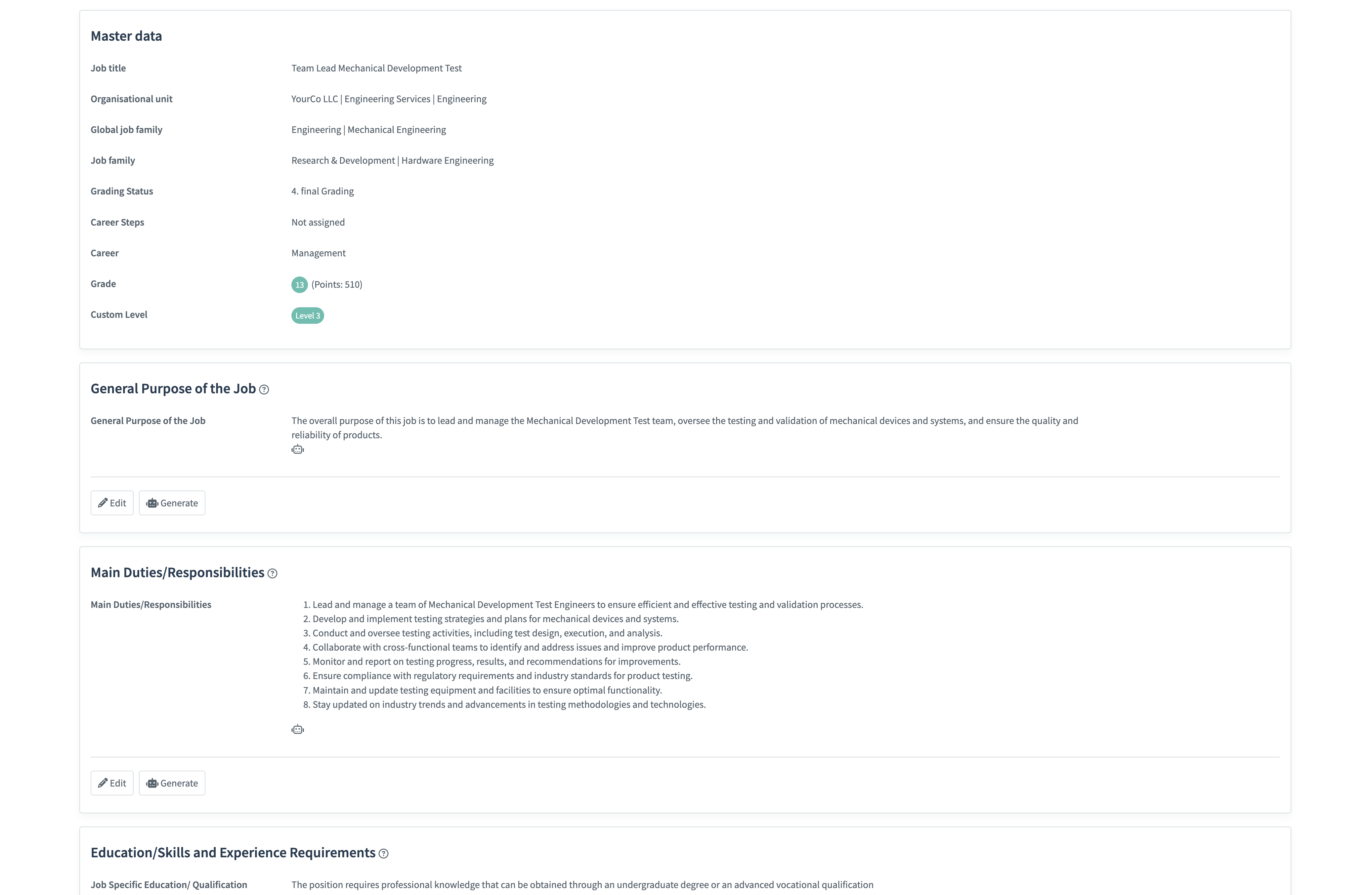 AI-generated Job Description